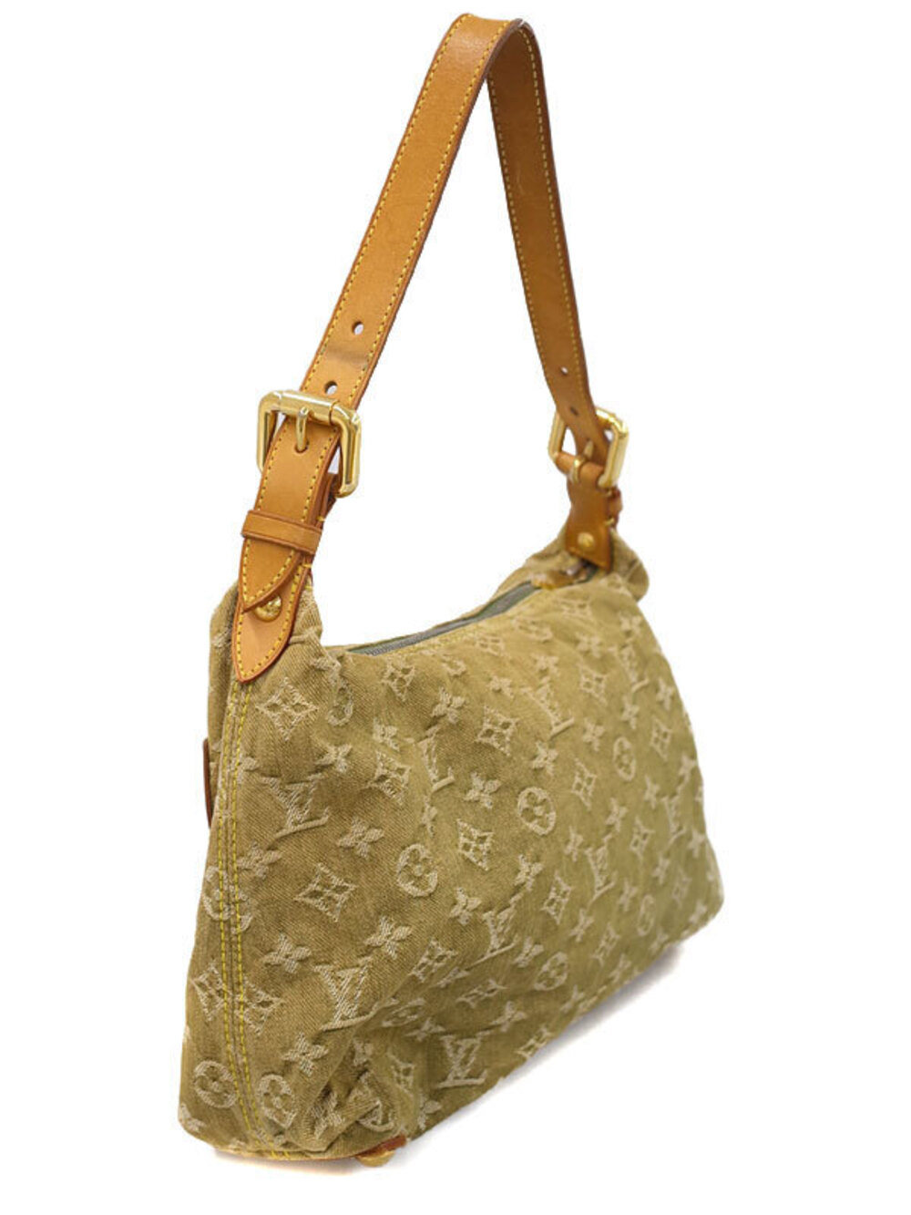 Louis Vuitton Denim Bag Baggy Hobo Monogram Blue